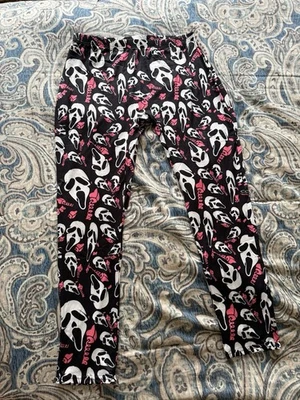 Leggings rosa e preta Ghostface Scream Horror tamanho XL - Imagem 1 de 4