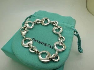 Tiffany Co Sterlingsilber Schablone Herz Gliederarmband - Bild 1 von 10