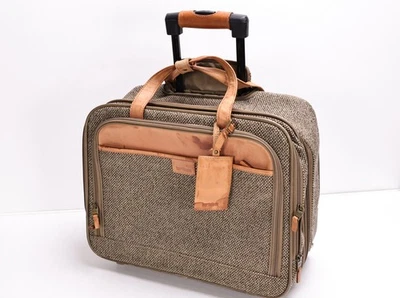 Equipaje de mano vintage Hartmann clásico de tweed de cuero rodante 17" Foto 1 de 4