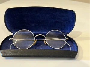 Antique Wire Rim Eyeglasses and Case O-K Optical Co. Sedalia Missouri - Picture 1 of 11