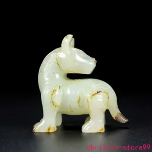 Estatua de bestia riqueza fengshui tallada jade hetiano dinastía Han china de 2,4" - Imagen 1 de 9