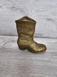 Vintage Solid Brass Western Cowboy Boot 4" collectible - Picture 1 of 5