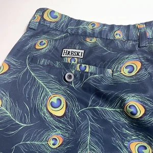 Pantalones cortos de golf Hreski para hombre talla 40 x 10 azul marino pluma de pavo real - Imagen 1 de 8