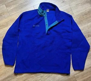 Pullover polar Columbia XL alto 1/4 broche de presión hecho en EE. UU. retro al aire libre Dadcore - Imagen 1 de 11