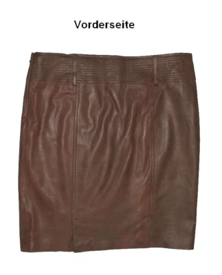 knapp knielanger  " YESSICA " LEDERROCK / Rock in braun aus Nappaleder Gr. 42 - Bild 1 von 2