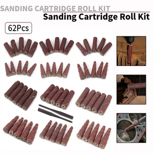 Rollo de cartucho de lijado mezcla 62 piezas 38/48 mm con vástago herramienta de rueda pulidora abrasiva - Imagen 1 de 8