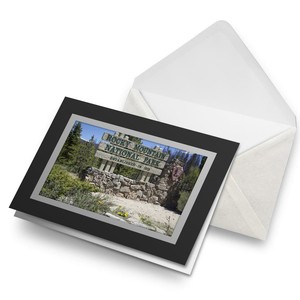 Greetings Card (Black) - Rocky Mountain National Park Sign  #46262