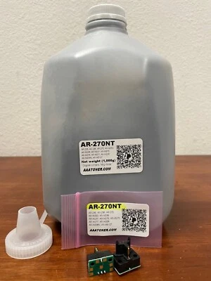 (1,000g) AR-270NT Toner Refill for Sharp AR-235 236 275 M208 M253 M277 + 2 chips - Image 1 of 4