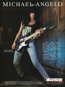 Michael Angelo Batio 1992 Washburn Mercury MG44 guitar ad 8 x 11 advertisement - Picture 1 of 3