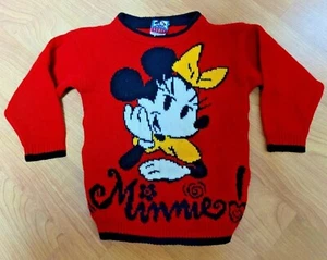 VTG 90s Disney Girls Mickey's Stuff For Kids Minnie Mouse Knit Sweater 4T NICE - Picture 1 of 4