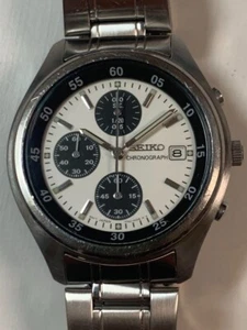 Auténtico Reloj Pulsera SEIKO Cronógrafo Para Hombre Esfera Panda SND219 7T92-0CC0 Probado - Imagen 1 de 6