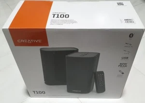 Creative T100-2.0 Kompaktowe głośniki biurkowe Hi-Fi, do 80W z pilotem - Zdjęcie 1 z 4