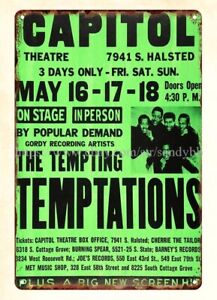 home decor wall hangings 1969 Temptations Chicago Concert Poster metal tin sign