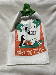 Toalla superior de ganchillo doble My Happy Place Is Under The Palms de Laura - Imagen 1 de 1