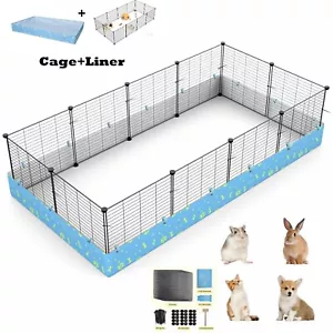 Guinea Pig Cage Play Pen Bunny Rabbit Habitat C&C Hamster Fence Waterproof Liner - Picture 1 of 17