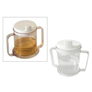 Clear Mug 2 Handled Sippy Cup Drinking Cup for Kids Adults Elderly - Picture 1 of 12