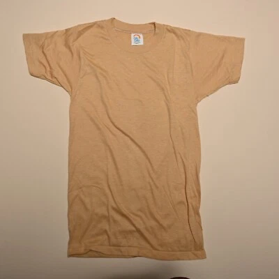 AUTHENTIC VINTAGE 80s Cal Cru Tan Basic Blank Short Sleeve T-Shirt S - 4836 - Image 1 of 3