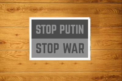 Pacchetti adesivi Stop Putin Stop War (10-100) protesta contro la guerra supporto Ucraina - Immagine 1 di 2