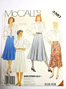 Skirt Fit Flare Gored 14 McCalls 2307 Sewing Pattern UC Midi Flared Loose Fit - Picture 1 of 8
