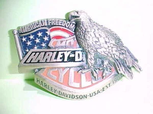 Harley Davidson Eagle Pewter Belt Buckle 1991 Baron Made In USA H422 Rare N.O.S. - Picture 1 of 2