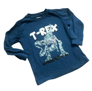 Boys 10Threads Multi-Color Holographic T-Rex Dinosaur Graphic Tee Shirt - Sz 5 - Picture 1 of 1