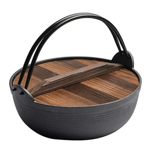 29cm Cast Iron Sukiyaki Iron Pot Shabu Shabu Pot Pan Stockpot Camping Pot - Picture 1 of 8