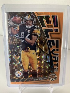 2023 Panini Mosaic Hines Ward Orange Fluorescent Elevate E-HW # /25 🔥🔥🔥