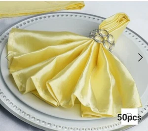 50 SATIN 20x20" Wedding NAPKINS Party Table Linens Catering Decorations - Picture 1 of 7