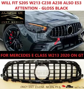 PER MERCEDES CLASSE E W213 2020 E53 AMG GT STILE GT GRIGLIA NERA LUCIDA CON LOGO AMG - Foto 1 di 9