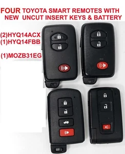 LOT 4 OEM TOYOTA Prius smart keyless remote New UNCUT KEY fob HYQ14ACX MOZB31EG - Picture 1 of 6
