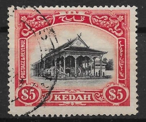 MALAYA KEDAH SG40 1921 5 $ SCHWARZ & TIEFKARMIN GEBRAUCHT - Bild 1 von 1
