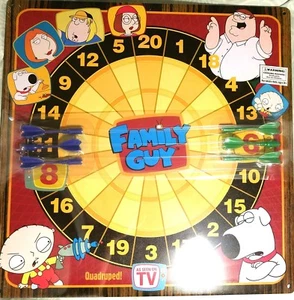 THE FAMILY GUY COLORFUL TIN METAL DARTBOARD W 8 MAGNETIC DARTS MIP 16"X 16" RIX - Picture 1 of 5