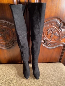 New Stuart Weitzman Classic Women's Black Over the Knee Suede Boots Size 9M - Picture 1 of 7