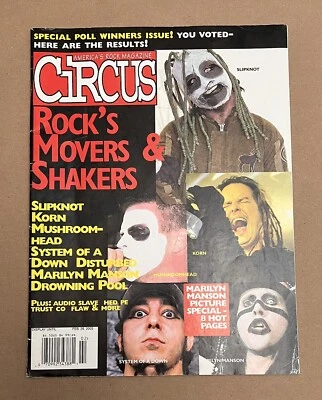 Circus Magazine February 2003 Slipknot Mushroomhead Korn SOAD Marilyn Manson - Image 1 of 2
