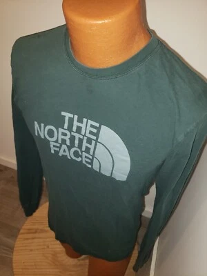 (Pequeña) Camiseta Para Hombres The North Face Verde Manga Larga Logo Camiseta TNF North Face Foto 1 de 4