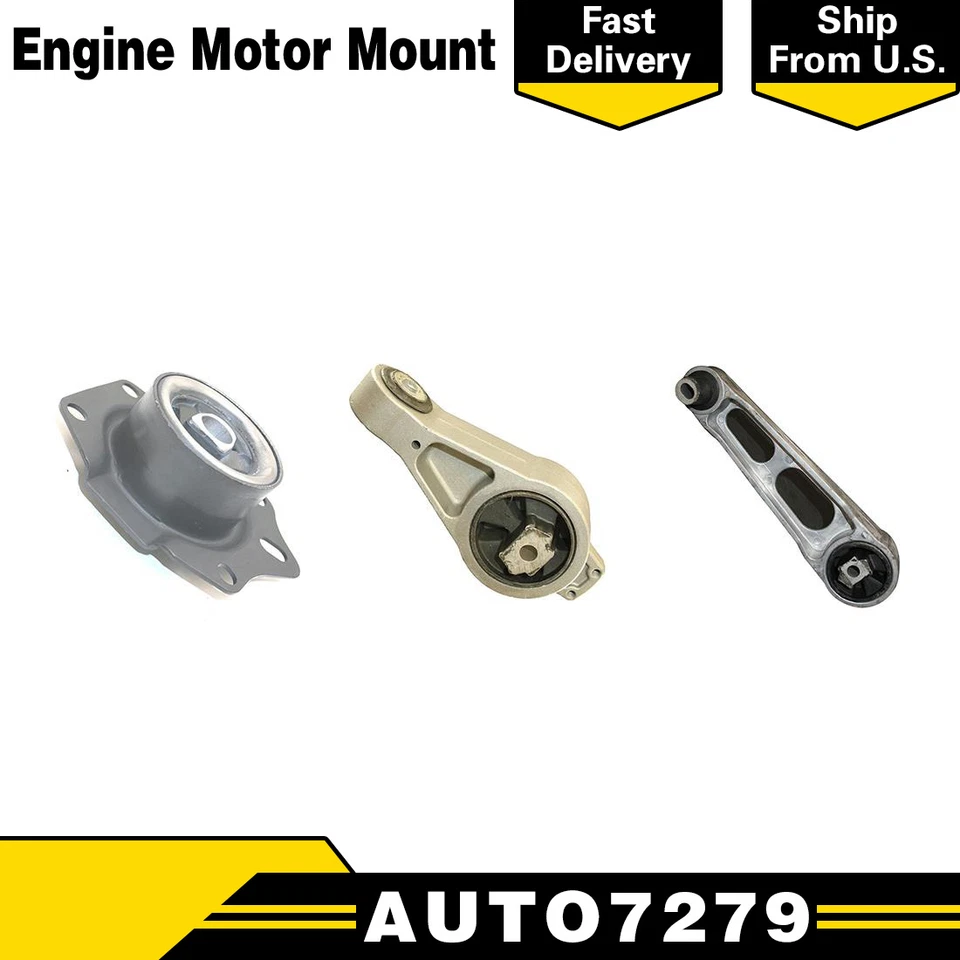 DEA Motor Mount Motor Mount conjunto de 3 serve 2003-2005 DODGE NEON L4 2.4L- - Imagem 1 de 4