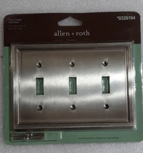 Allen + Roth Triple Toggle Wall Plate 0326194 Satin Nickel Finish NOS New  - Picture 1 of 2
