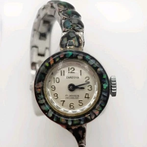 Reloj Cardova vintage hecho en Suiza para dama con incrustación de ópalo 17 joyas Incabloc LEER - Imagen 1 de 7