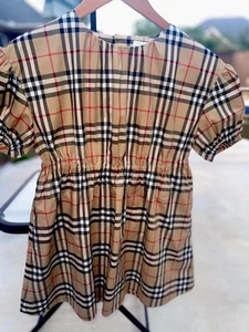 Burberry Mini Shelley Check Puff Sleeve Dress Sz 8 NWOT - Picture 1 of 17