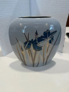 Graue OTAGIRI Vase Royal Iris Japan 7,5" H 4" L TOP - Bild 1 von 4