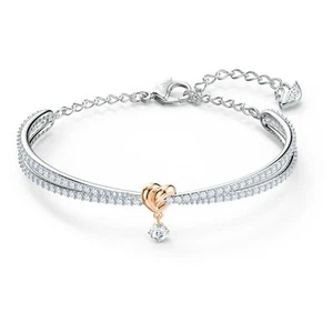 NWT Swarovski Lifelong Heart bangle Heart, White, Mixed metal 5516544 - Picture 1 of 7