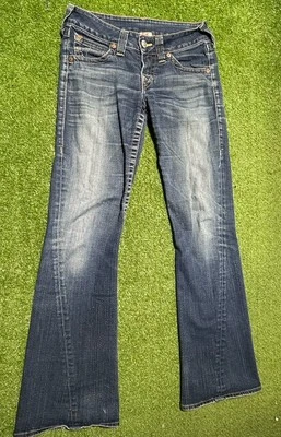True Religion Jeans Women Sz 29 Blue Joey SuperT Twisted Boot Leg Lightw Stretch - Image 1 of 4