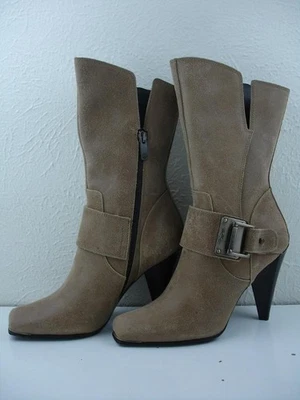 Botas de moto para mujer 7,5 M Donald J Pliner Bodil cuero camel tacón alto cremallera lateral Foto 1 de 4