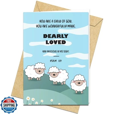 Baptism Card, Easter Card, Religious Bible Quote Prayer, Christian First Comm - Image 1 of 4