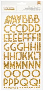 Thickers Chipboard Glitter Stickers 2/Pkg Wisecrack - Gold - Picture 1 of 3