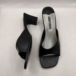 Vintage D’Antonio Joy 001 Black Kitten Block Heels Sandals Mules Slides Size 7.5 - Picture 1 of 10