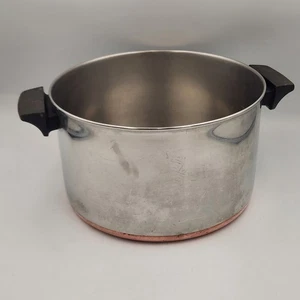 Olla de 6 cuartos de galón de acero inoxidable con fondo de cobre Clinton IL EE. UU. - Imagen 1 de 10