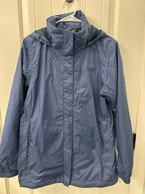 Chaqueta Abrigo Parka Lluvia North Face Mujer Talla L Resolve Azul Lunares Triángulos Foto 1 de 4
