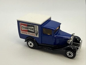 Vintage Matchbox Superfast Model A Ford Champion Spark Plugs 1979 Lesney Blue - Picture 1 of 5