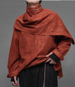 Sudadera con Capucha de Gran Tamaño con Bufanda Japonesa Para Hombres Retro Gamuza Manga Larga Informal Prendas para el torso - Imagen 1 de 13